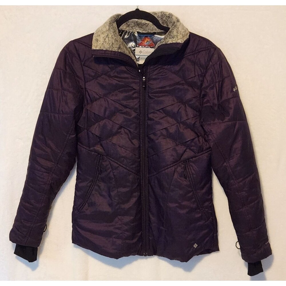Columbia Women’s S Kaleidaslope ii Purple Omni Heat Jacket Faux Fur Collar